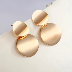 Elegant Circular Unique Metal Brilliant Drop Earrings for Women and Girls