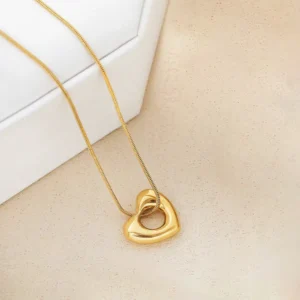 Gold Plated Anti Tarnish Stainless Steel Heart Themed Pendant