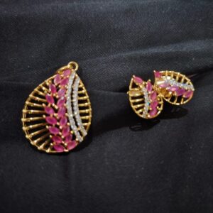 Premium diamond replica pendant set