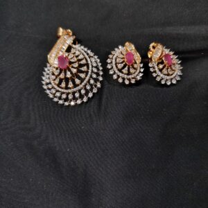 Premium diamond replica pendant set