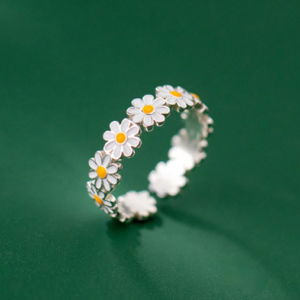 Daisy Bloom Anti-Tarnish Adjustable Ring
