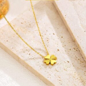 Gold Flower Charm Chain Necklace